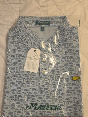 Master's Classics Scoreboard Men's Light Blue Printed Polo Shirt